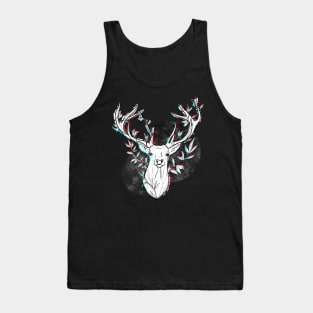 Fading Away - Glitching Abstract Deer Illustration in Black and White Tank Top